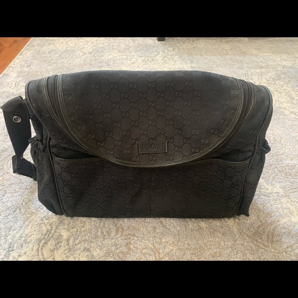 Gucci Black Canvas Diaper Bag - Used